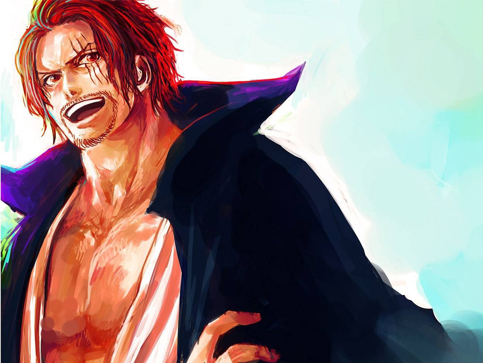 one piece shanks wallpaper,illustration,mouth,anime,fictional character,drawing