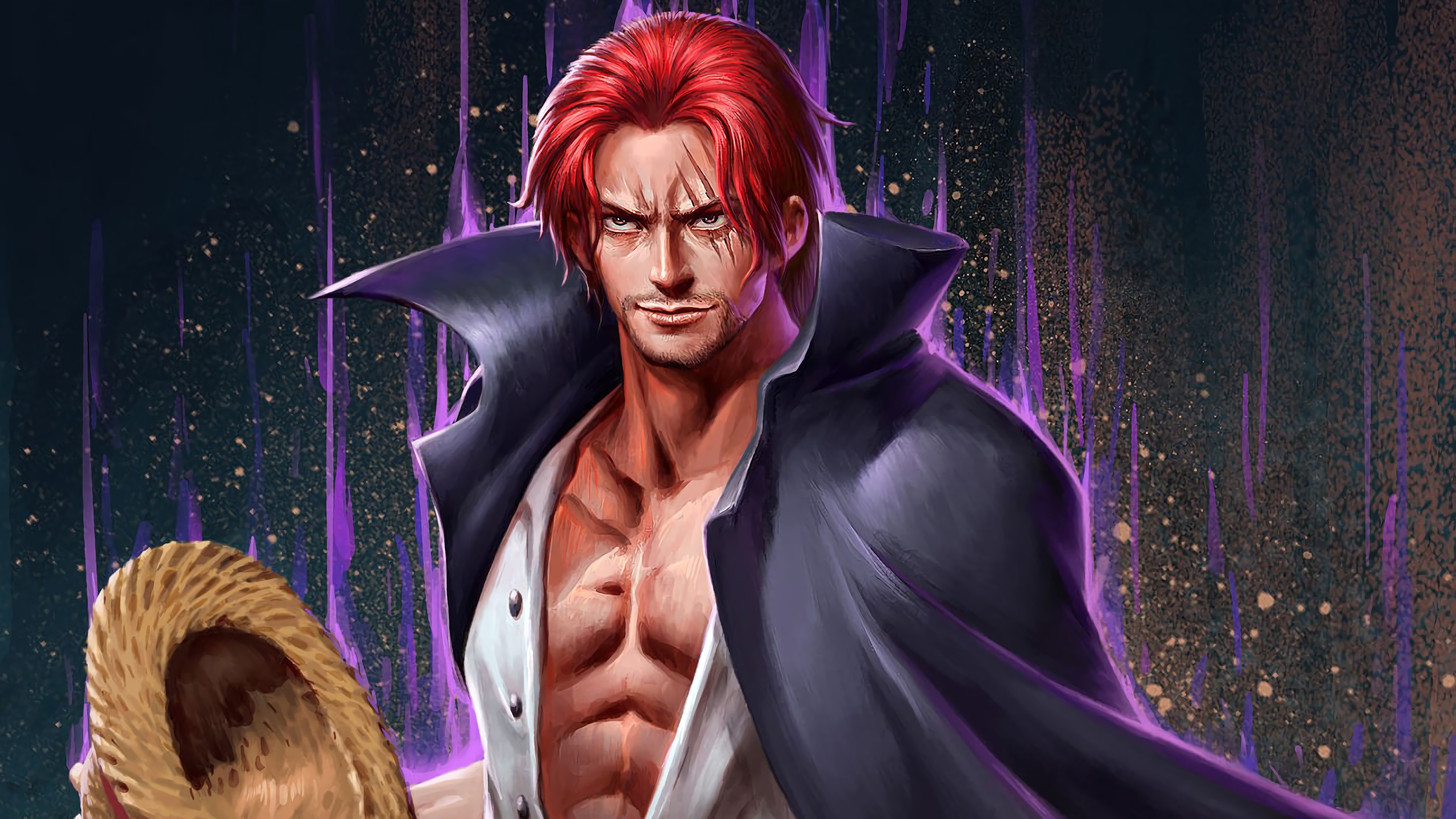 one piece shanks wallpaper,cg artwork,fictional character,anime,illustration