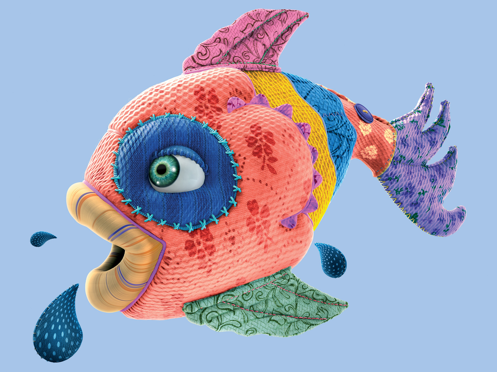 fond d'écran poisson hd 3d,jouet en peluche,museau,jouet,textile,poisson