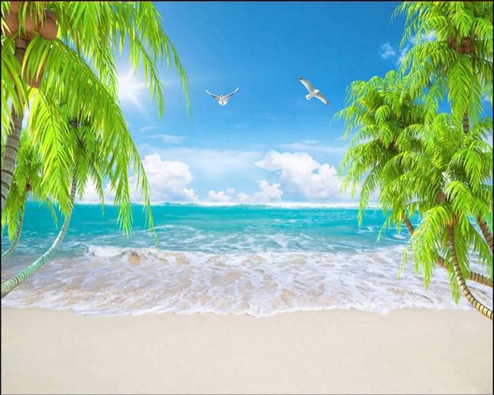 carta da parati pemandangan laut,natura,paesaggio naturale,cielo,caraibico,albero