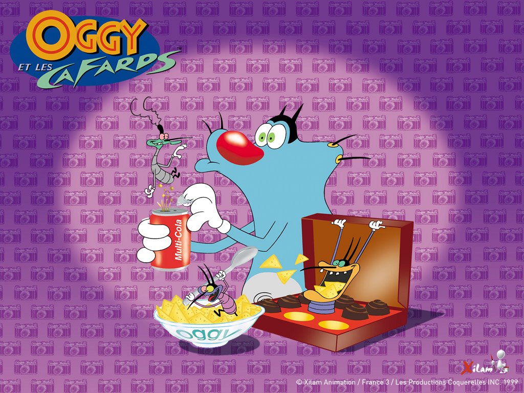 oggy et les cafards fond d'écran,dessin animé,personnage fictif