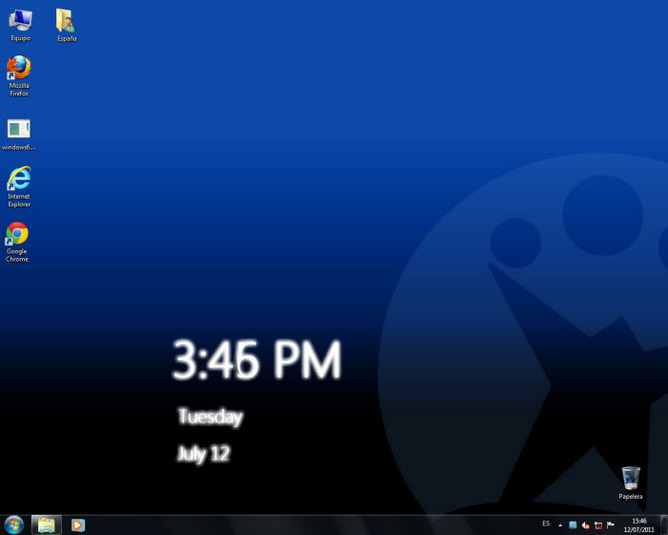 running clock wallpaper für den desktop,blau,betriebssystem,text,himmel,bildschirmfoto