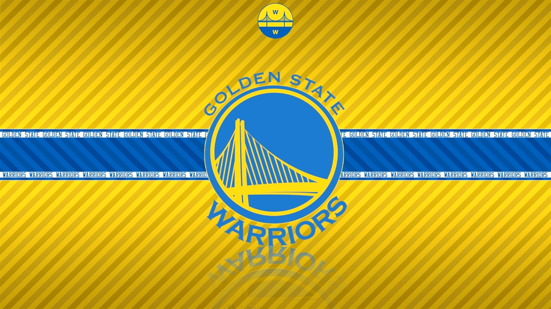 golden state warriors logo wallpaper,yellow,blue,line,parallel,font