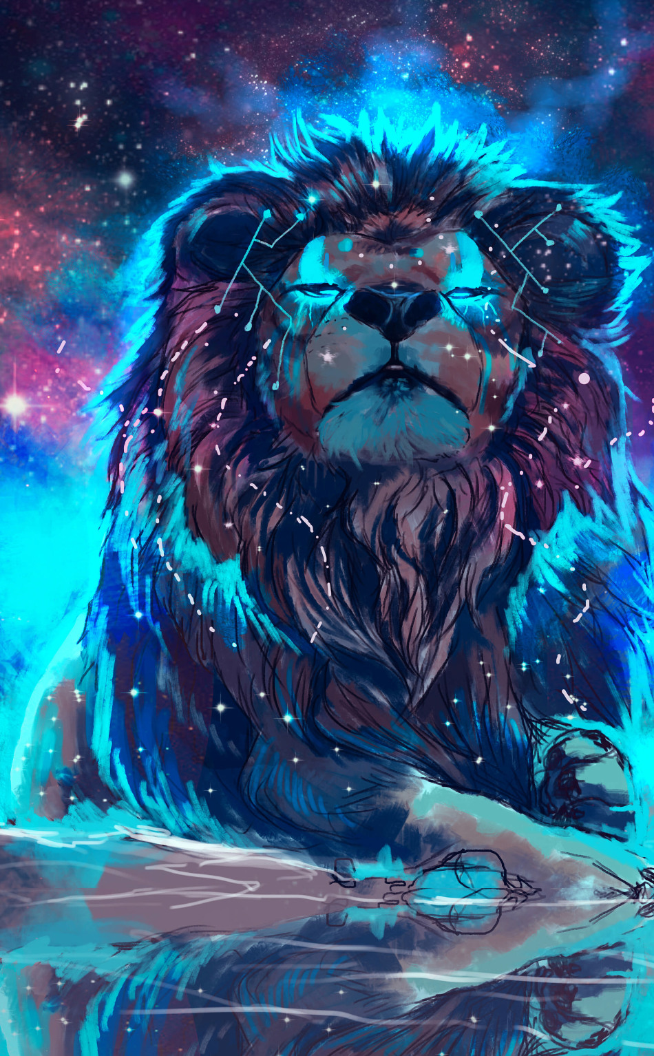 colorful lion wallpaper,lion,illustration,felidae,big cats,wildlife