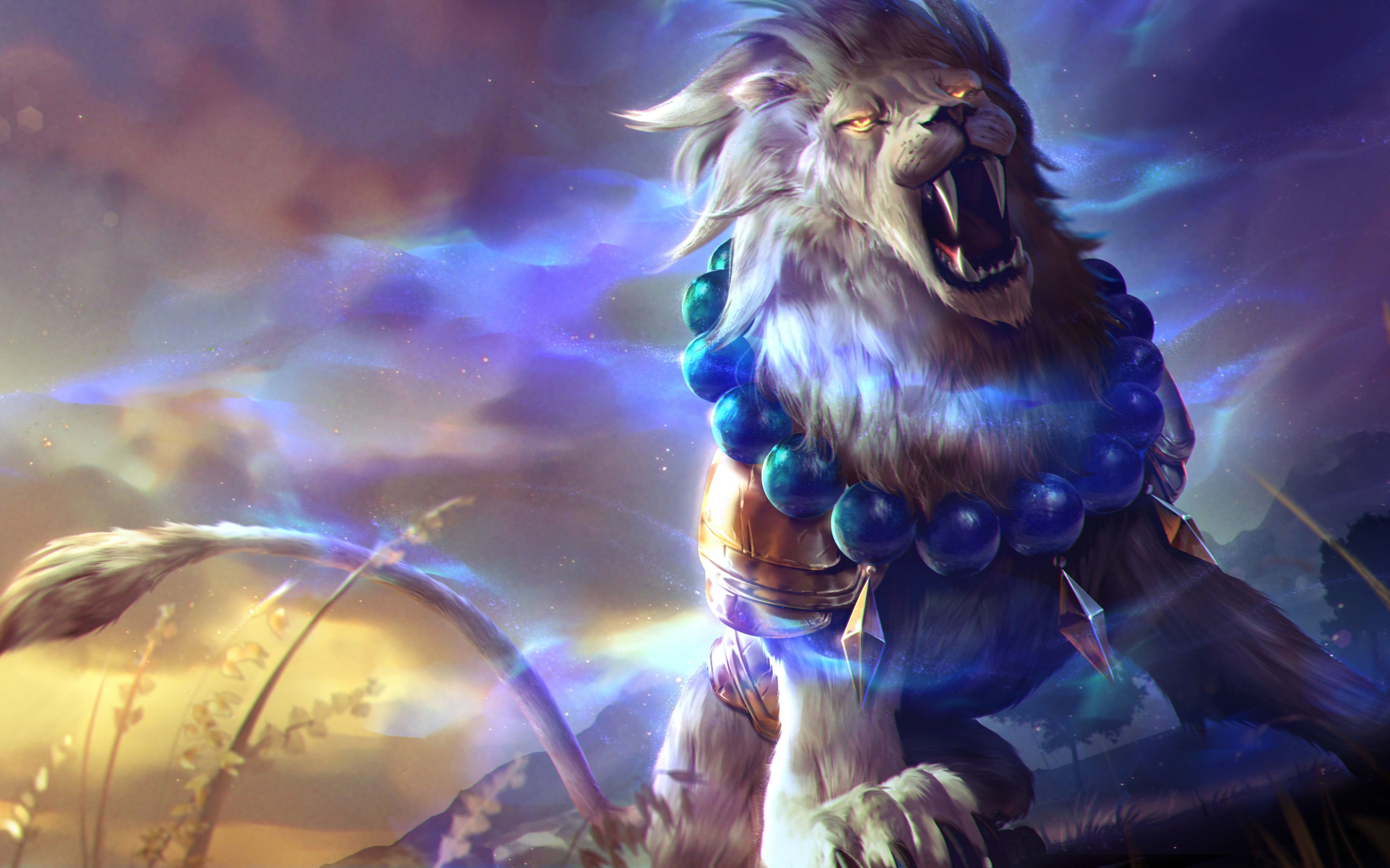 colorful lion wallpaper,cg artwork,mythology,fictional character,lion,adventure game