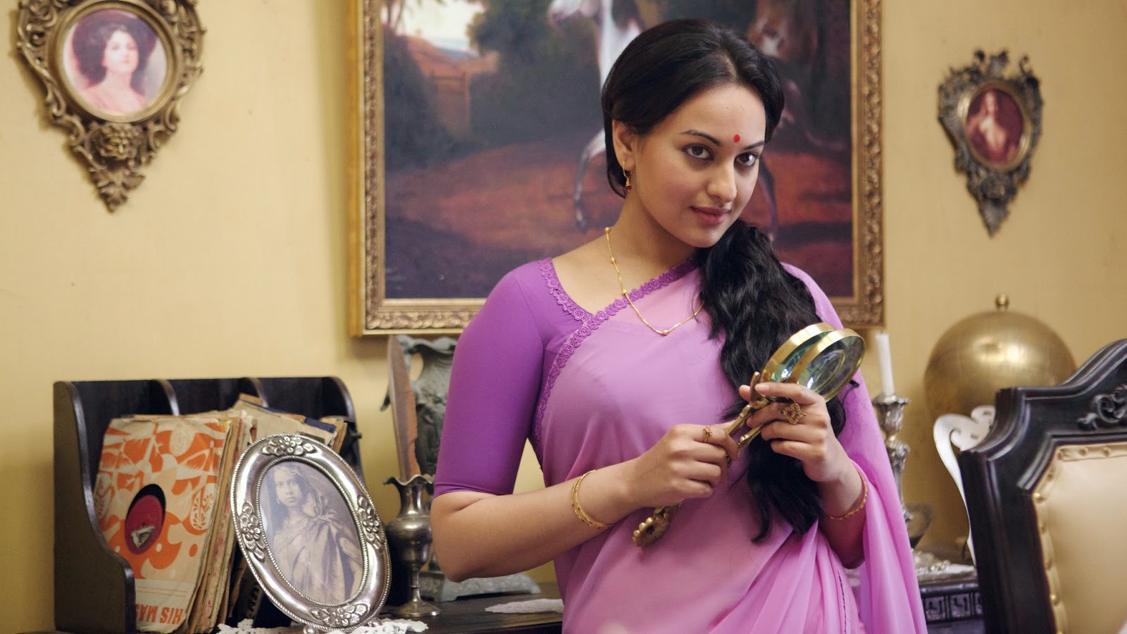 fond d'écran sonakshi ke,instrument de musique,cheveux noirs