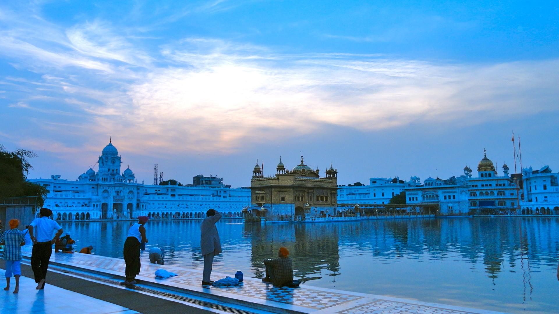 golden temple wallpaper hd 1080p,blue,water,sky,reflection,landmark