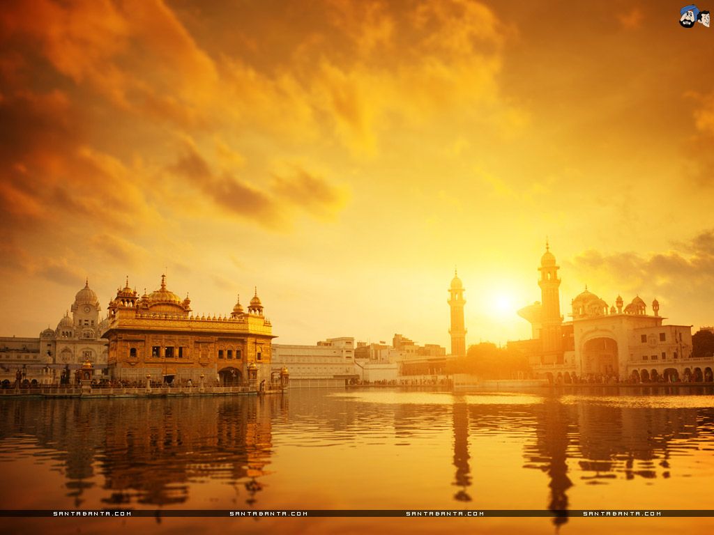 sikh photos wallpaper hd,sky,reflection,landmark,sunset,morning