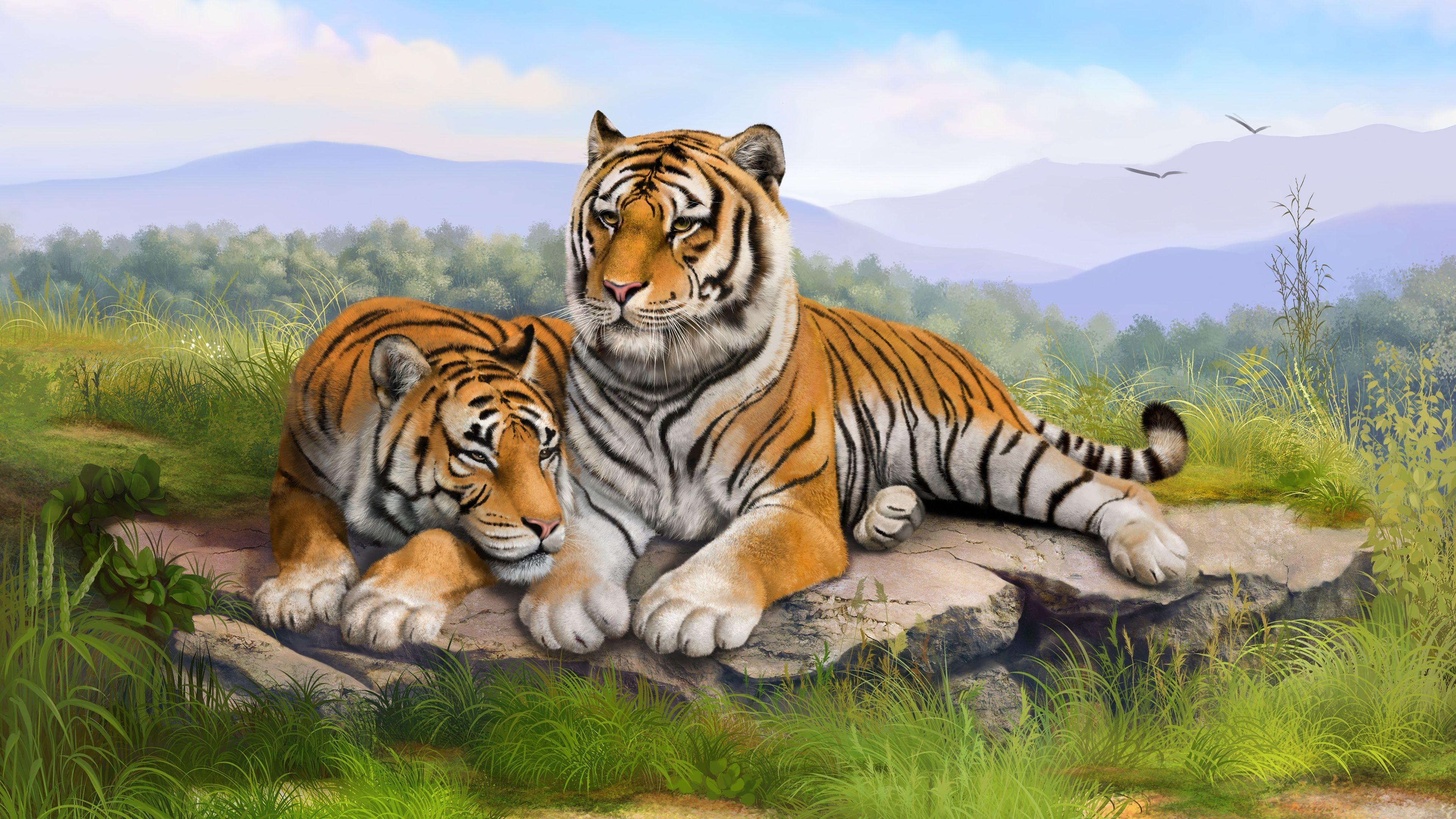 télécharger fond d'écran harimau bergerak,tigre,faune,animal terrestre,tigre du bengale,tigre de sibérie