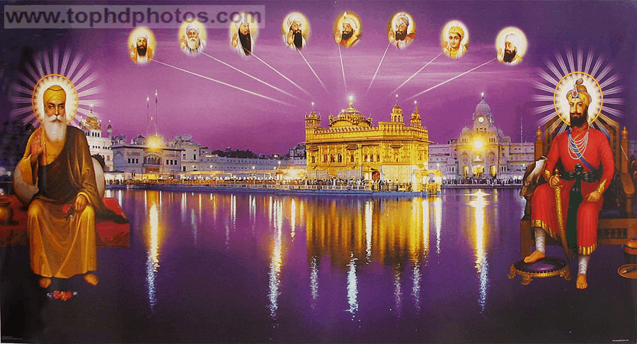 10 gurus of sikhism wallpapers hd,landmark,reflection,purple,sky,architecture