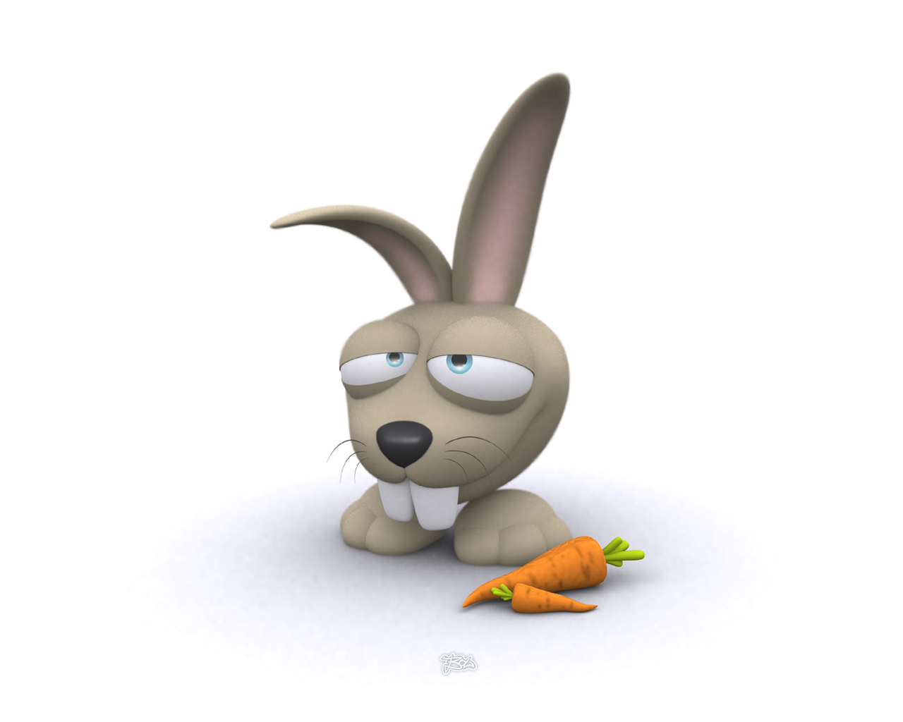 funny 3d wallpaper,cartoon,animation,rabbit,figurine,rabbits and hares