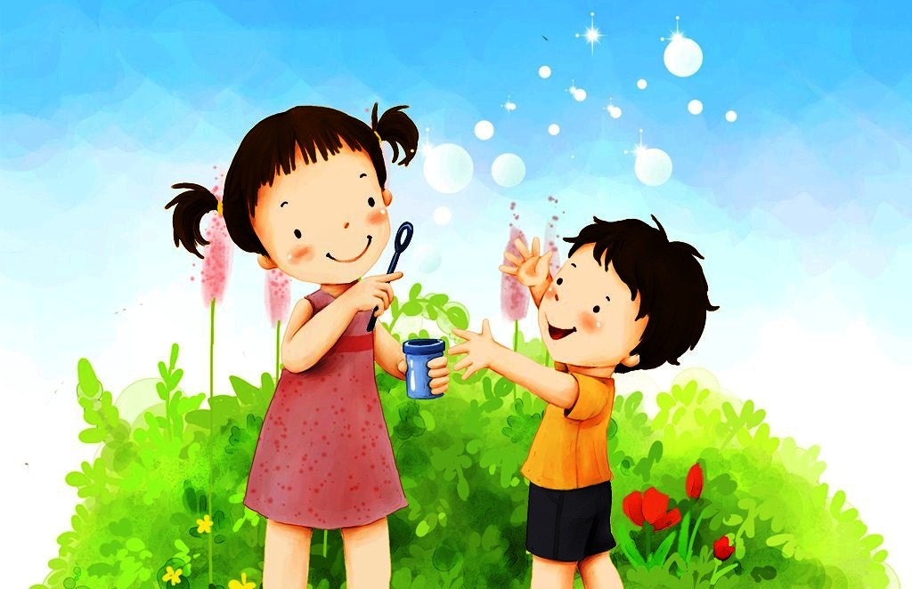 brother sister wallpaper,animated cartoon,people in nature,cartoon,child,happy