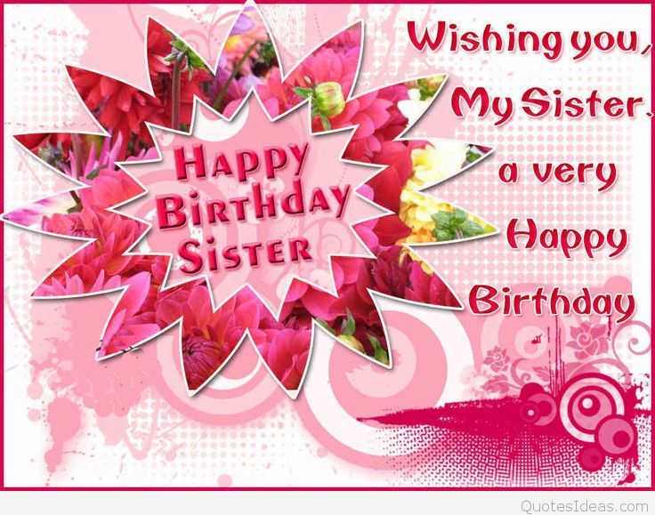 happy birthday sister wallpaper,text,pink,font,greeting card,magenta