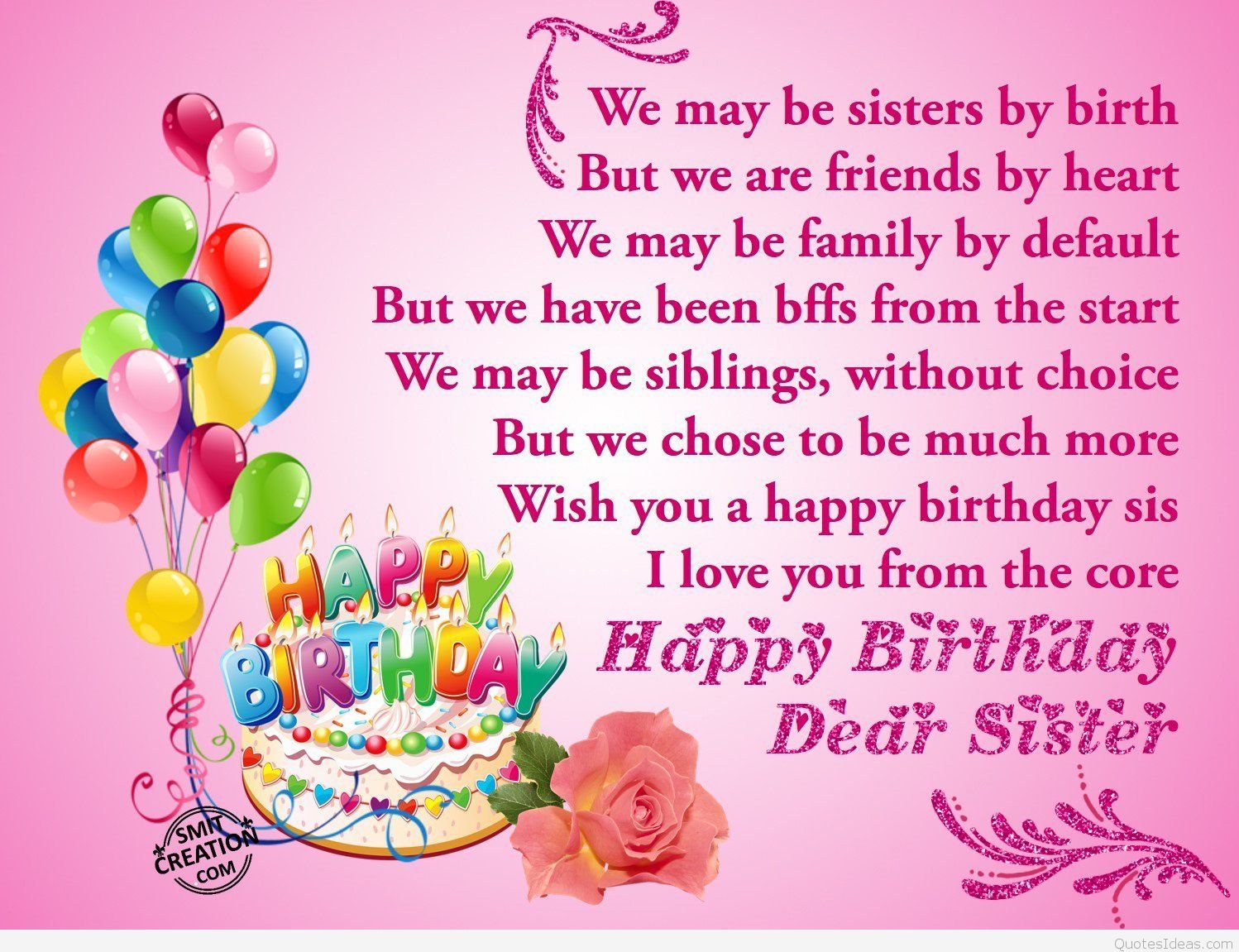 happy birthday sister wallpaper,birthday,text,sweetness,greeting card,party
