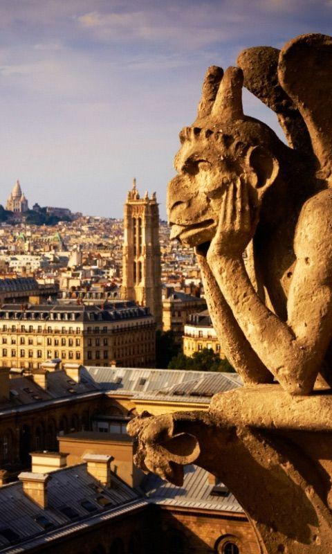 wallpaper paris untuk android,sculpture,gargoyle,art,sky,architecture