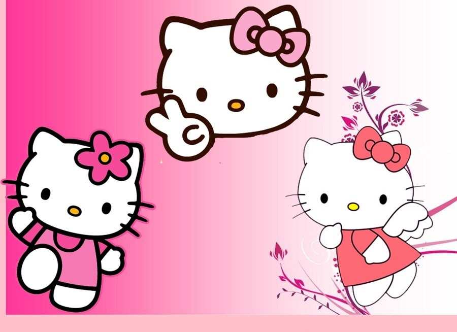 gioco ciao gattino per carta da parati,rosa,cartone animato,linea,cuore,illustrazione