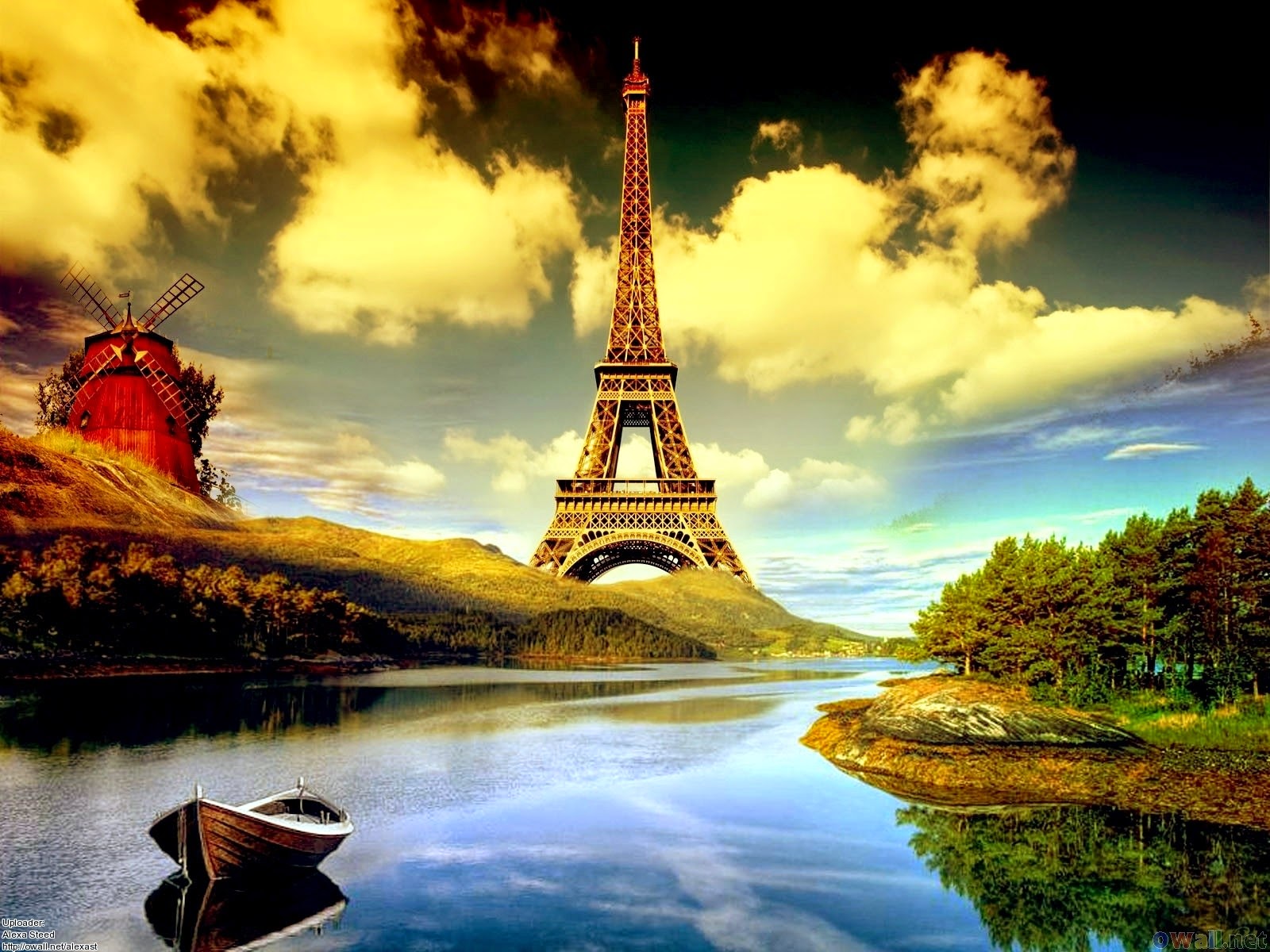 download wallpaper paris,natural landscape,nature,sky,landmark,reflection