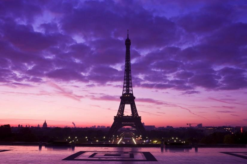 télécharger le fond d'écran paris,ciel,la tour,violet,monument,rose