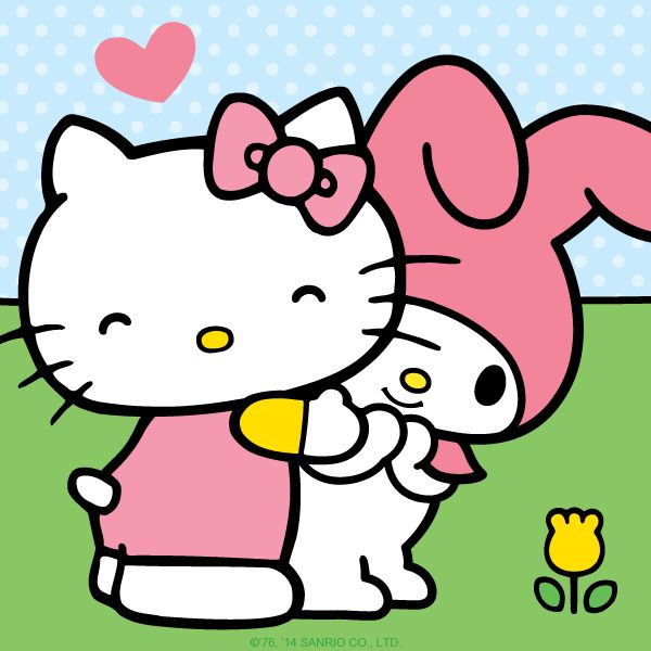 fond d'écran bonjour kitty lucu,dessin animé,rose,clipart,ligne,museau