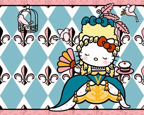 wallpaper hello kitty lucu,cartoon,illustration,line,design,pattern