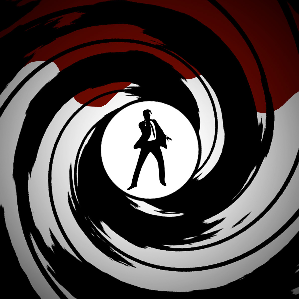 sfondo di james bond 007,cerchio,fotografia,bianco e nero,disegno grafico,grafica