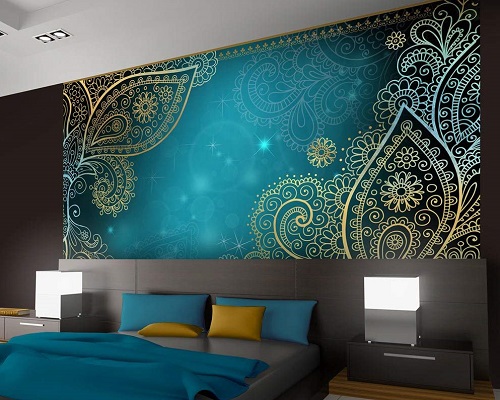 unusual bedroom wallpaper,wall,turquoise,wallpaper,aqua,teal