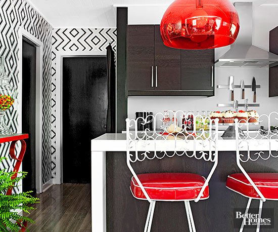 wallpaper dapur,red,black,room,interior design,property