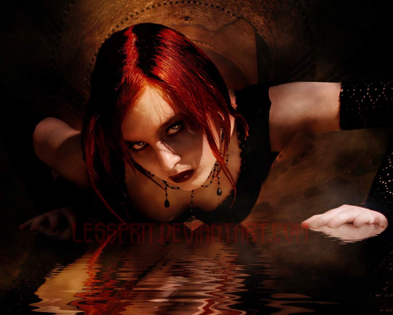gothic wallpaper hd,cg artwork,red hair,fictional character,flesh,photography