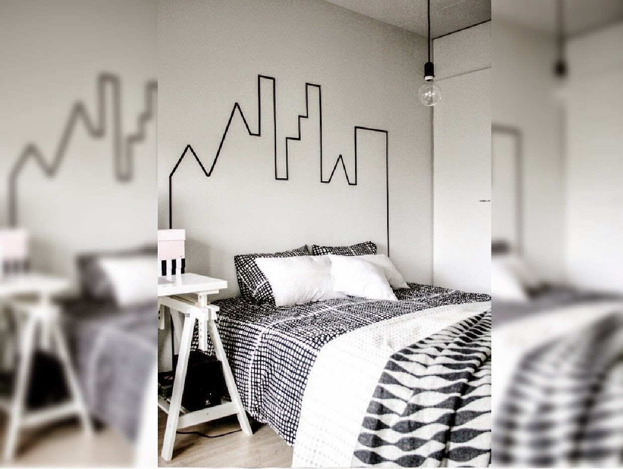 cara membuat wallpaper dinding kamar tidur,camera da letto,letto,mobilia,camera,bianca