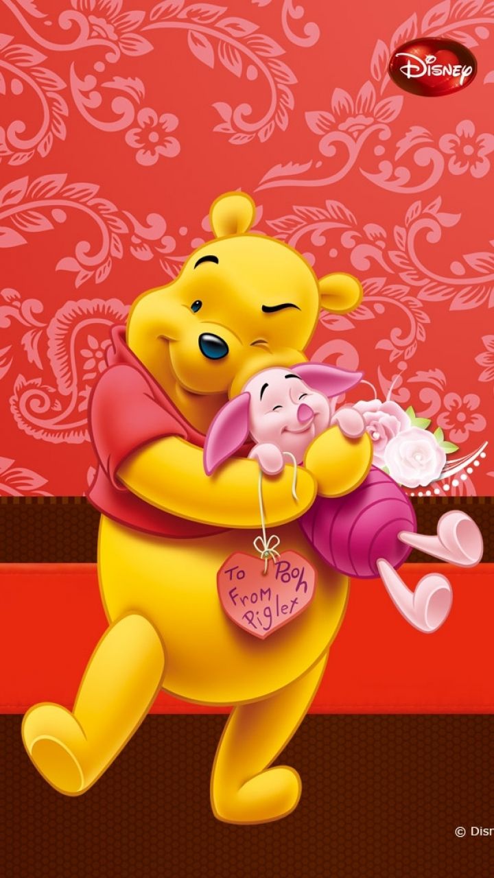 winnie the pooh iphone wallpaper,cartoon,animated cartoon,toy,yellow,stuffed toy