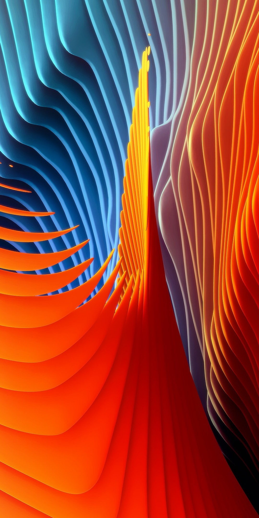 fond d'écran xiaomi redmi 2,orange,bleu,art fractal,ligne,bleu électrique