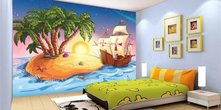 fondos de pantalla tinding 3d kamar tidur,pared,habitación,dormitorio,fondo de pantalla,mural