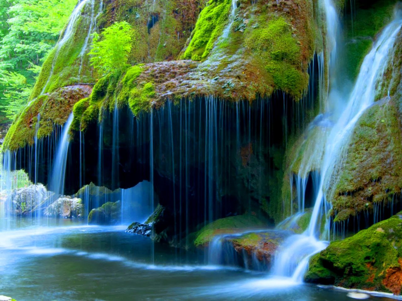 beautiful desktop wallpaper hd,waterfall,water resources,natural landscape,body of water,nature