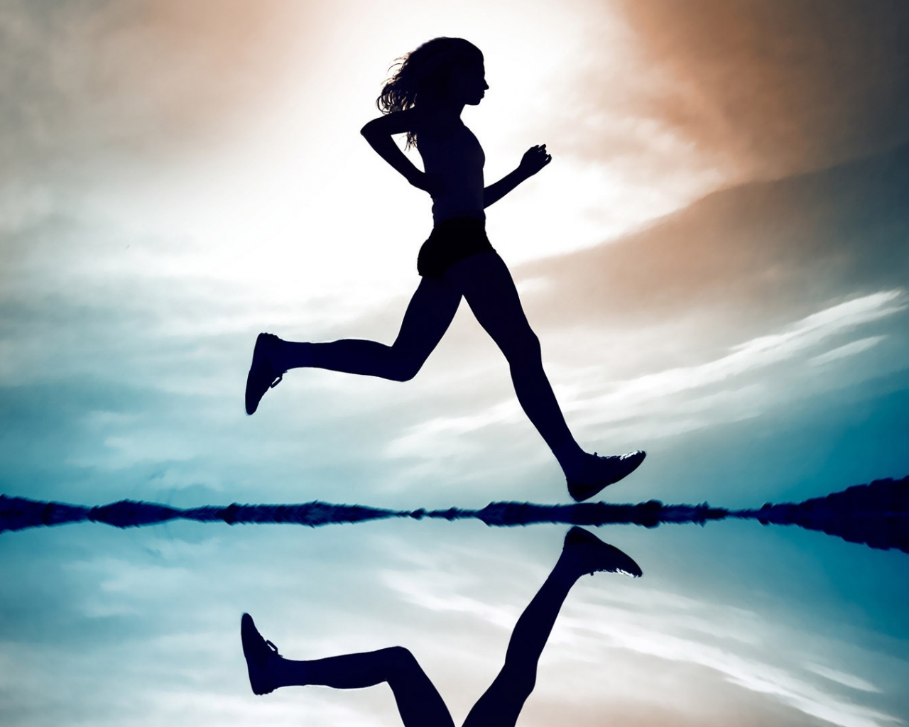 wallpaper kocak,people in nature,running,water,sky,silhouette