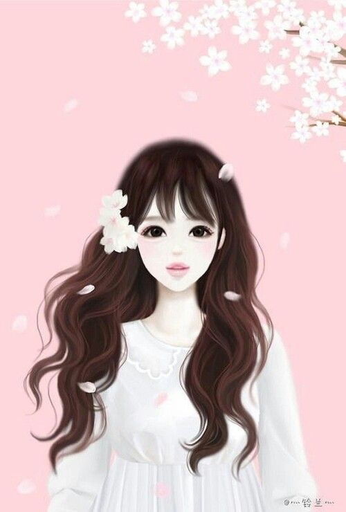 韓国のアニメ壁紙,ヘア,髪型,ピンク,茶髪,姫カット