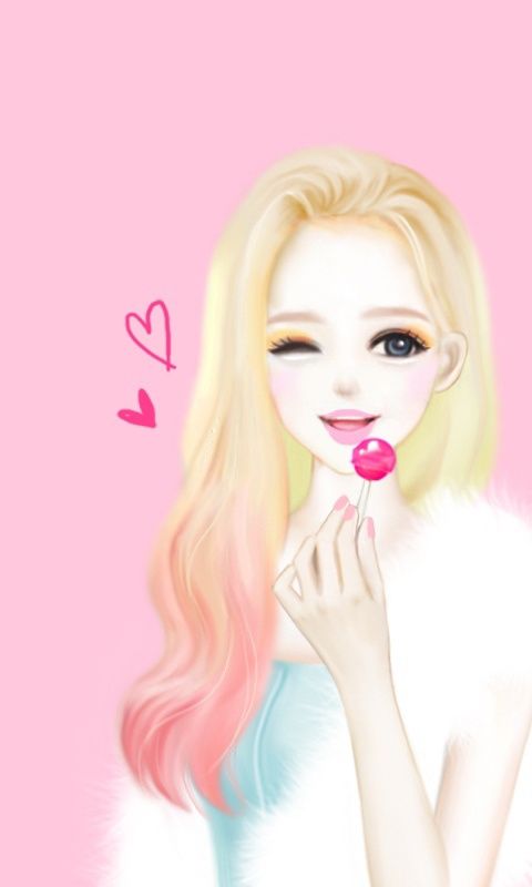 韓国のアニメ壁紙,ヘア,ピンク,面,ブロンド,リップ