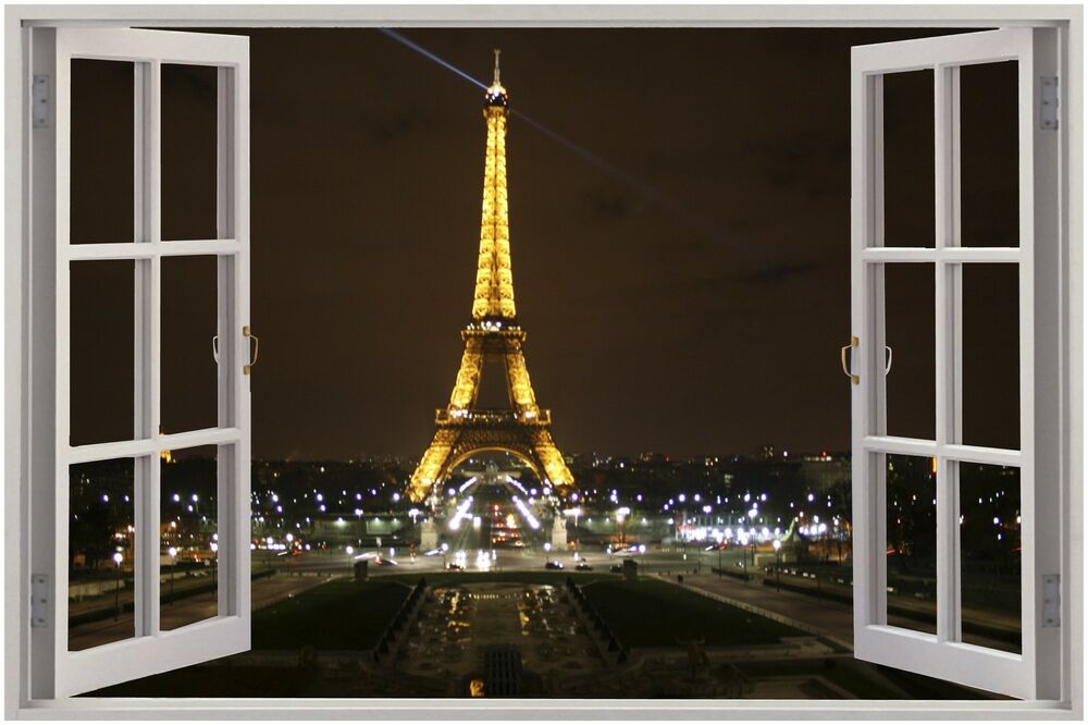 carta da parati 3d parigi,illuminazione,finestra,architettura,camera,notte