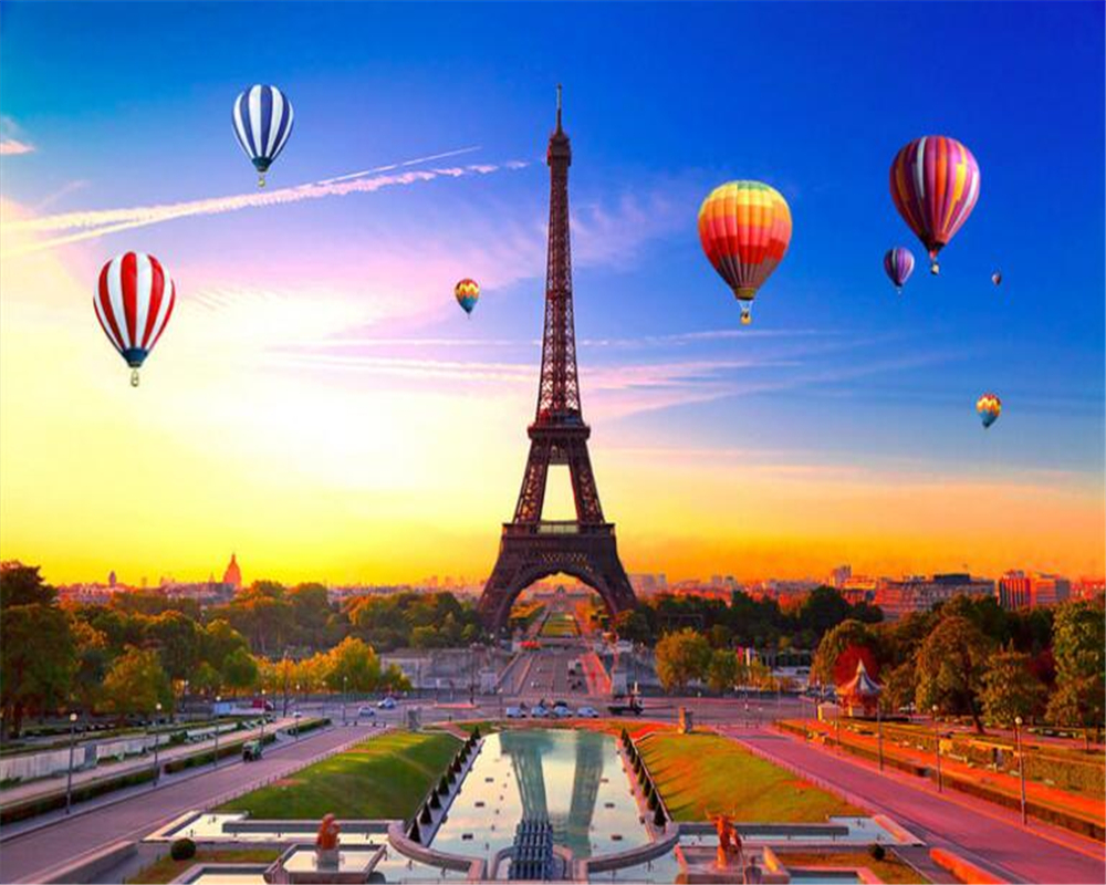 3d壁紙パリ,熱気球,熱気球,空,車両,バルーン