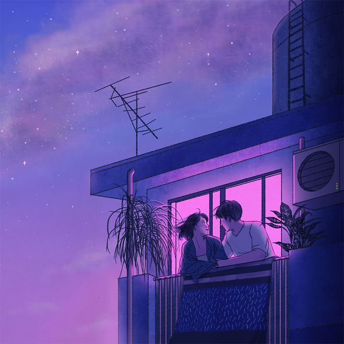 korean artist wallpaper,purple,violet,sky,light,night