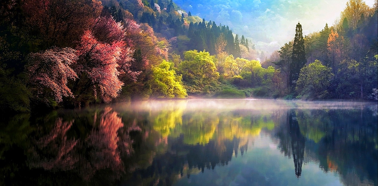 korean wallpaper hd,nature,natural landscape,reflection,body of water,water