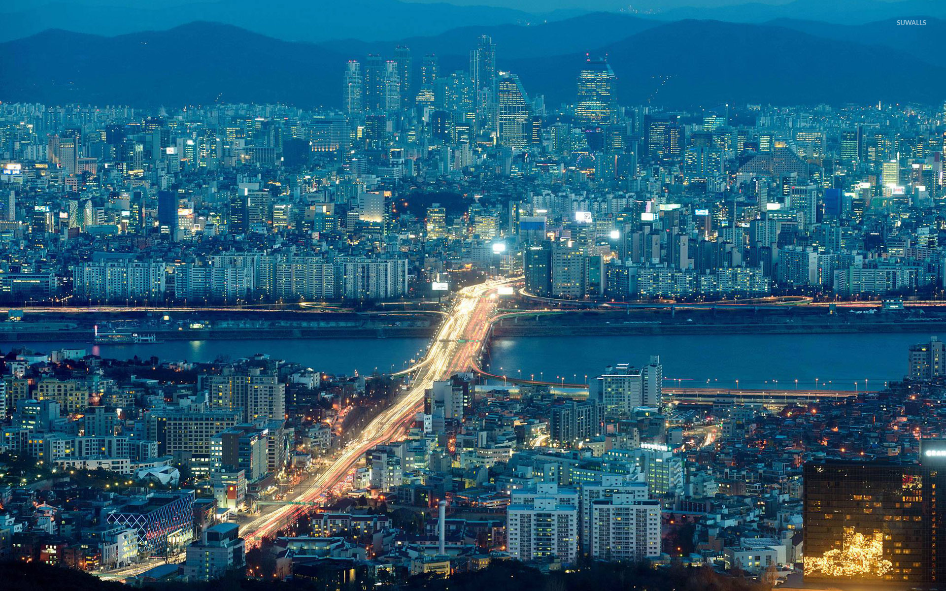 韓国の壁紙hd,都市の景観,市,首都圏,市街地,スカイライン