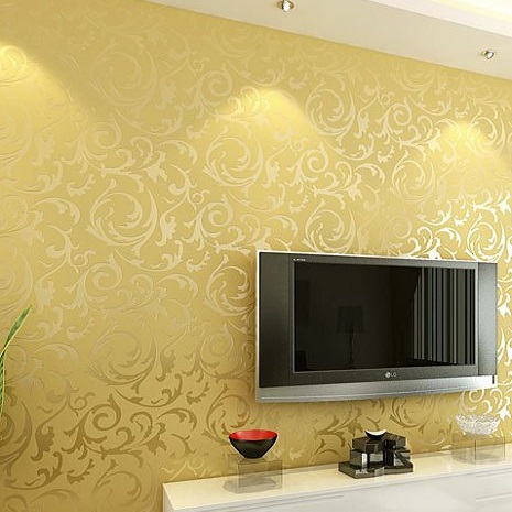 wallpaper malaysia design,wall,wallpaper,yellow,room,interior design