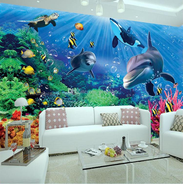 3d wallpaper cost,underwater,wallpaper,mural,wall,dolphin (644117) WallpaperUse