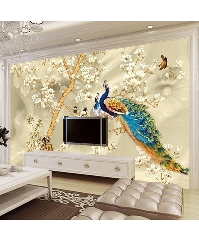 3d Wallpaper Online Wallpaper Mural Wall Bird Room 644444 Wallpaperuse