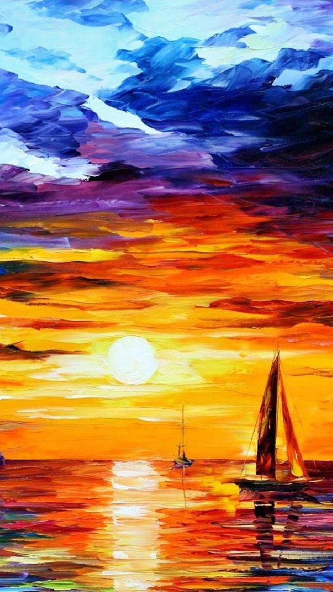 gambar wallpaper xiaomi,sky,afterglow,sunset,painting,horizon