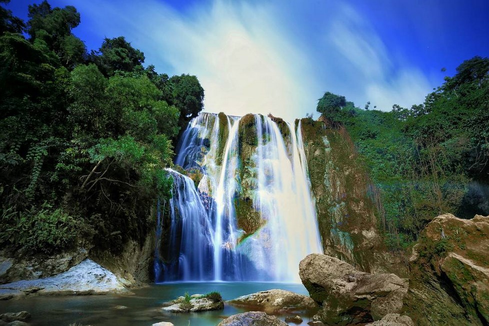 ガンバル壁紙terbagus,滝,水資源,水域,自然の風景,自然