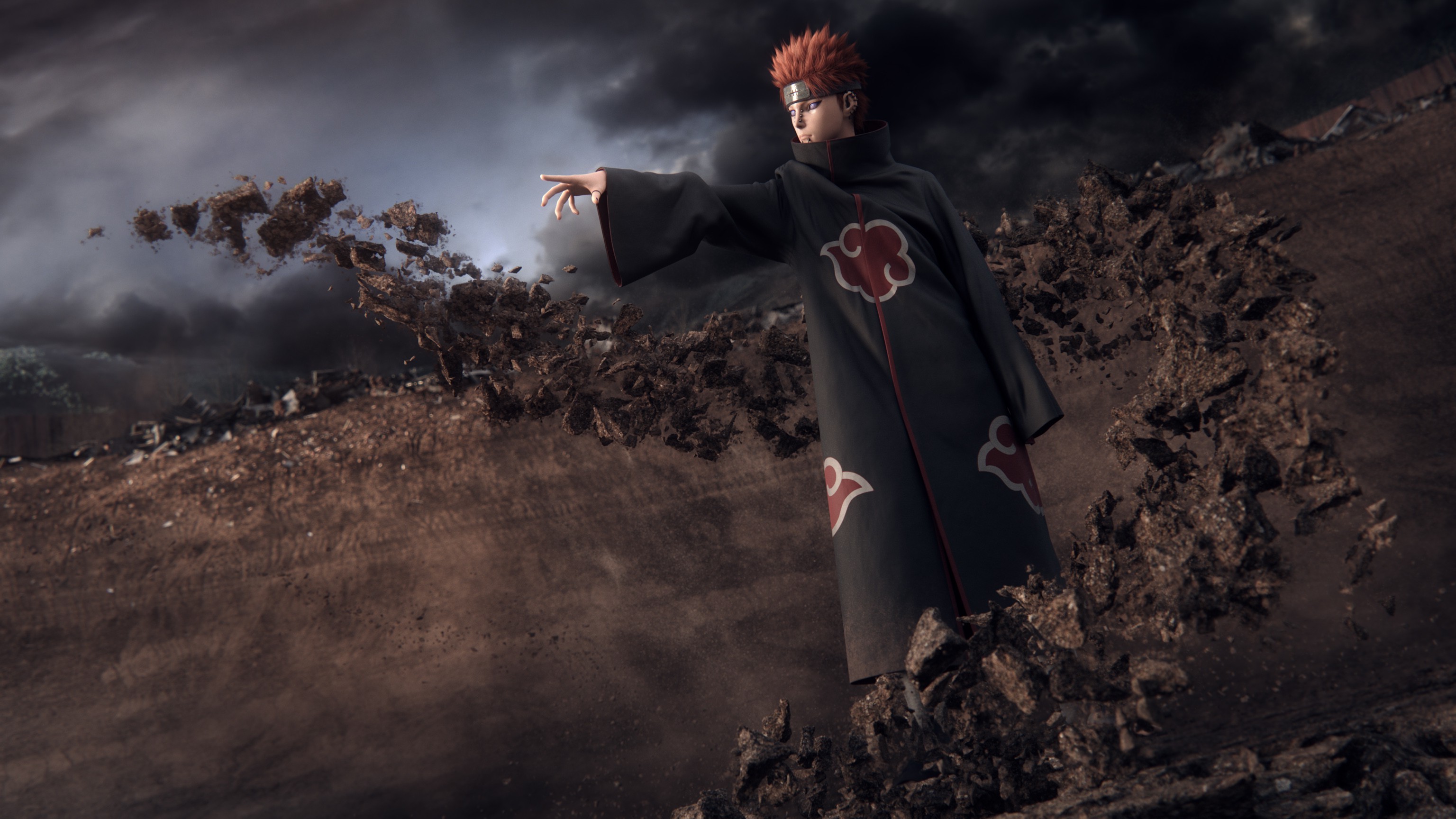 akatsuki wallpaper 3d,digital compositing,fictional character,photography,flash photography,darkness