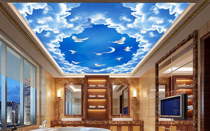 harga wallpaper plafon langit,ceiling,property,wall,building,sky