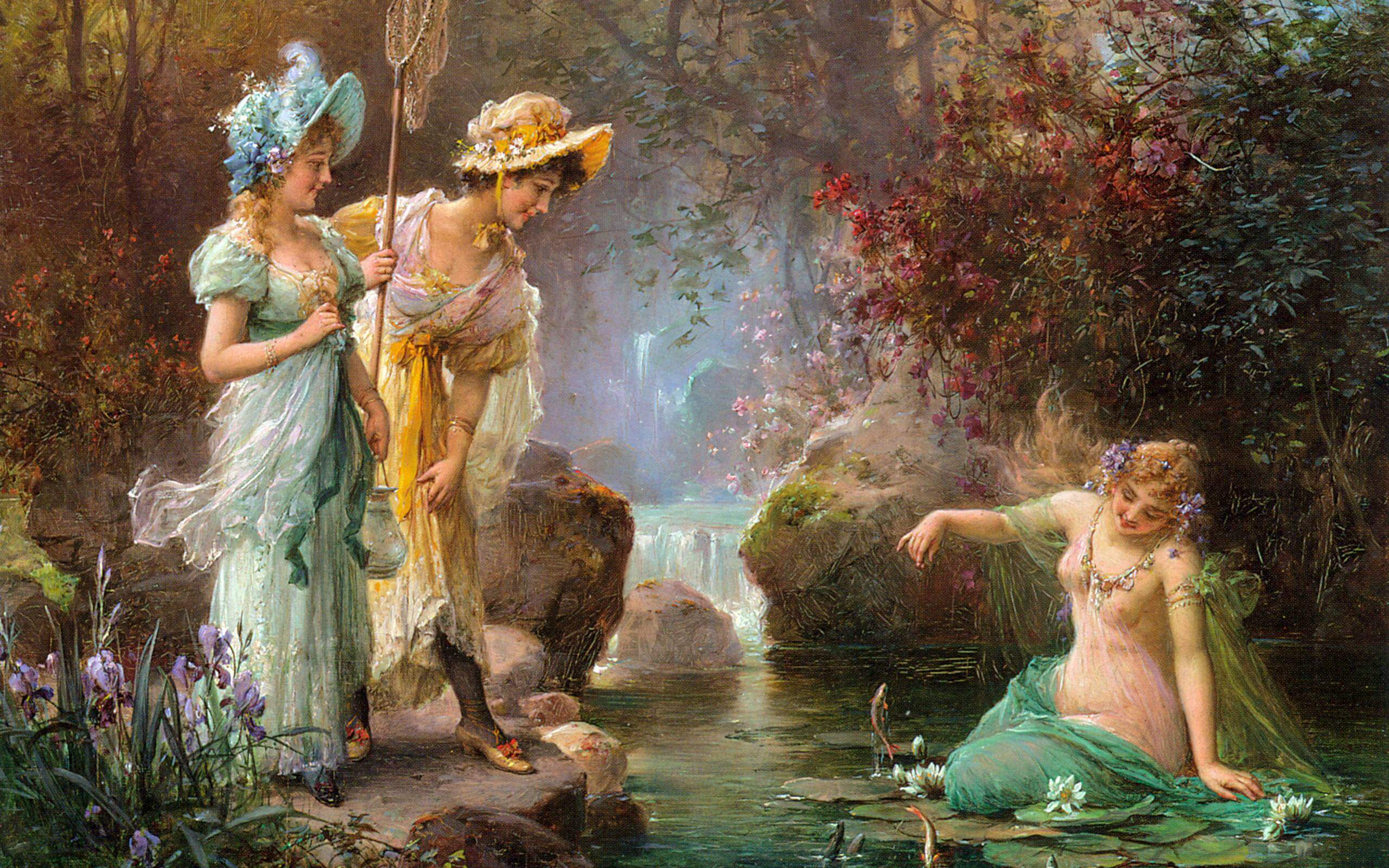 classic art wallpaper,mythology,painting,art,fictional character,cg artwork