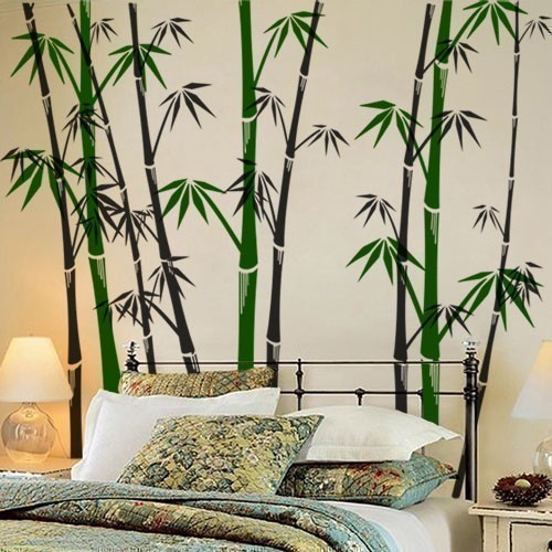 autocollant de papier peint jual,bambou,mur,chambre,plante d'appartement,meubles